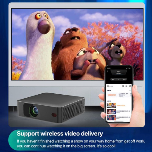 Projecteur HD intelligent sans fil N5 1280 x 720p, système Android 9.0, même écran, prise : prise AU (noir) SH403A331-010